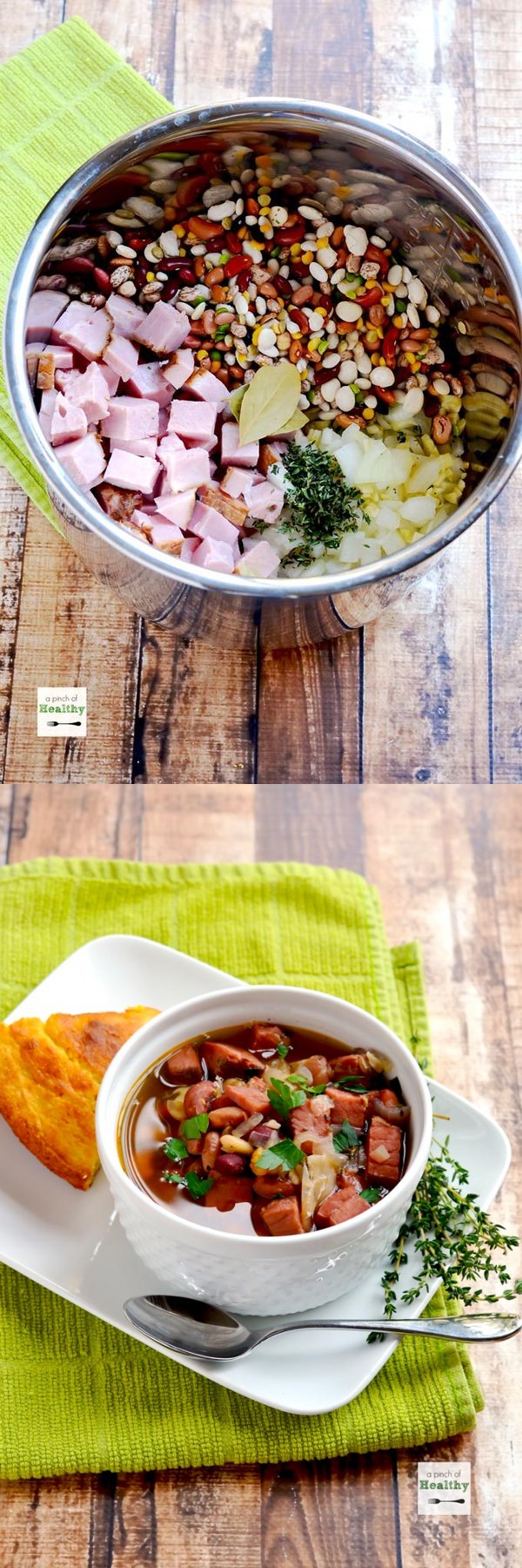 Ham and 15 Bean Soup (Slow Cooker or Instant Pot