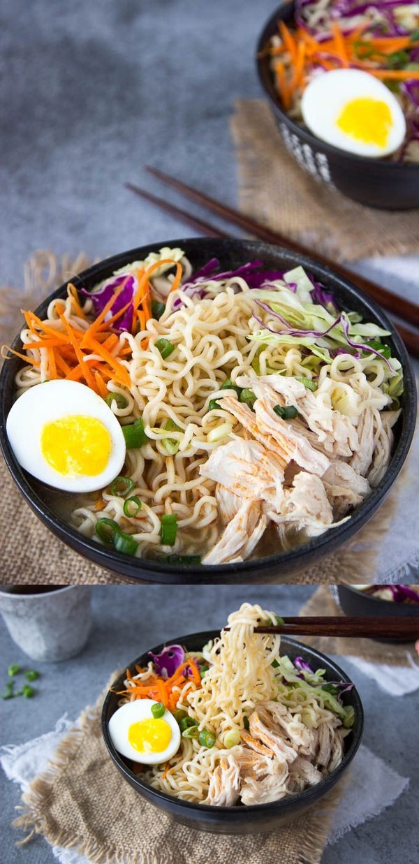 Healthy Chicken Ramen Bowl (clean eating