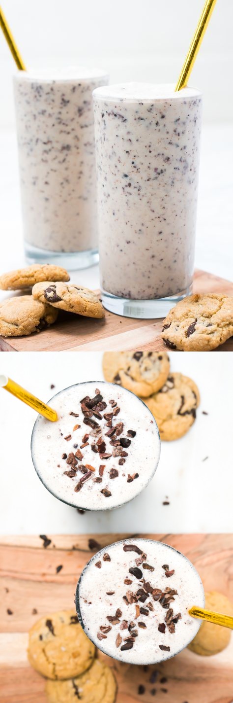 Healthy Cookie Dough Milkshake (Vegan, Paleo, Gluten Free, Refined Sugar Free