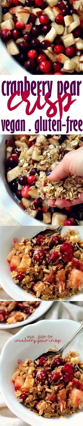 Healthy Cranberry Pear Crisp (Gluten-Free & Vegan