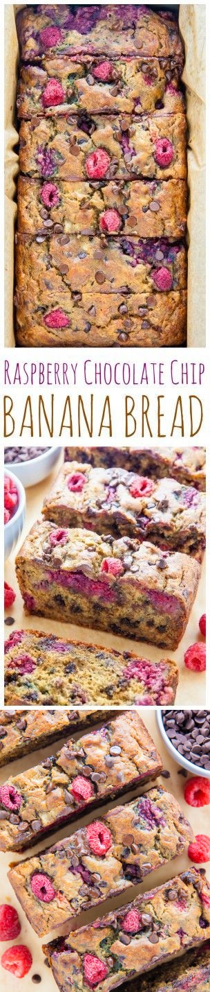 Healthy Raspberry Chocolate Chip Banana Bread