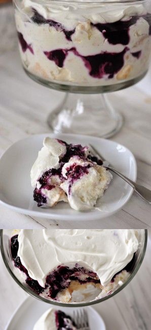 Heavenly Blueberry and Cream Angel Dessert