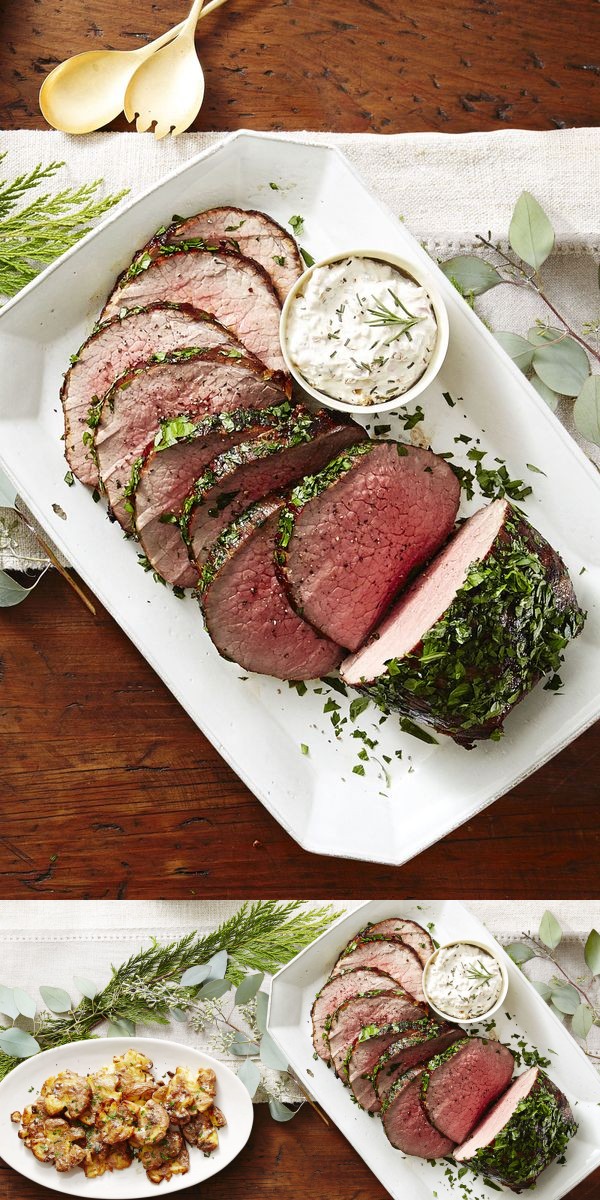 Herb-Crusted Beef with Dijon Cream Sauce