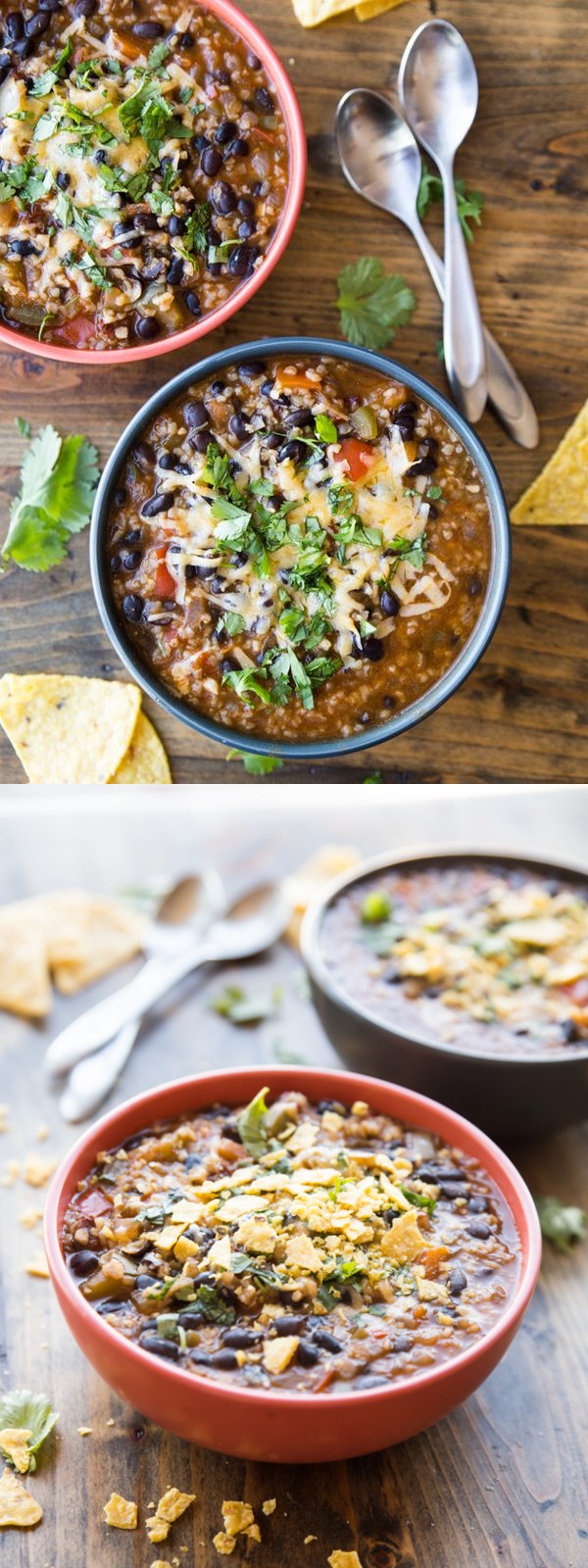 High Protein Bulgur Black Bean Chili