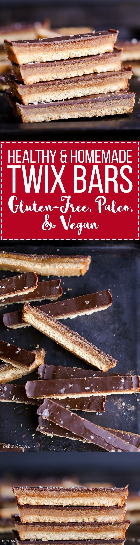 Homemade Twix Bars (Paleo, GF + Refined SF