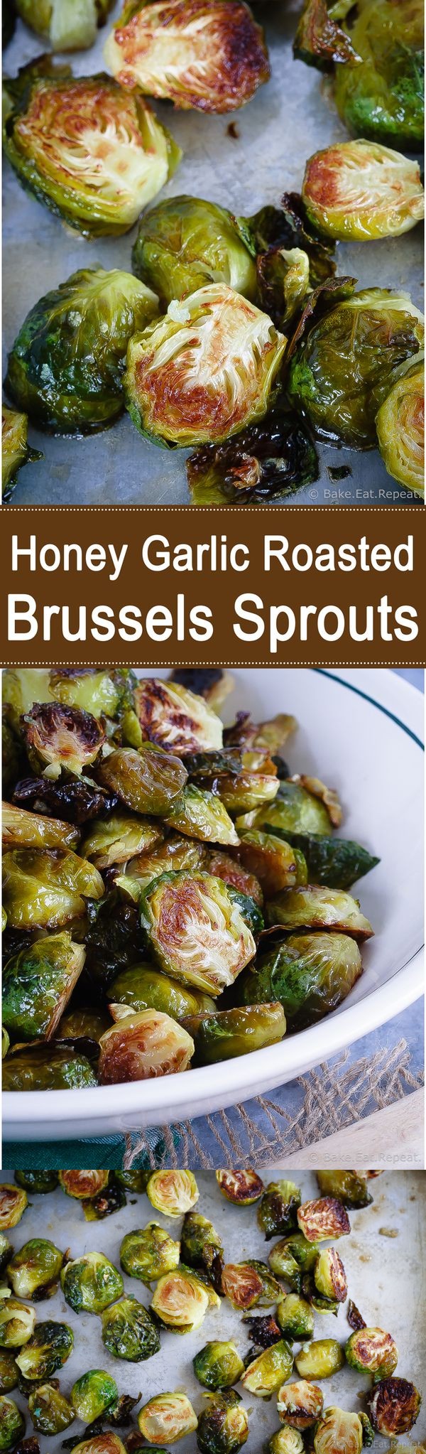 Honey Garlic Roasted Brussels Sprouts