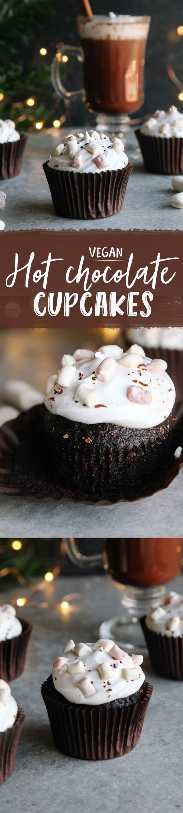 Hot Chocolate Cupcakes (Vegan