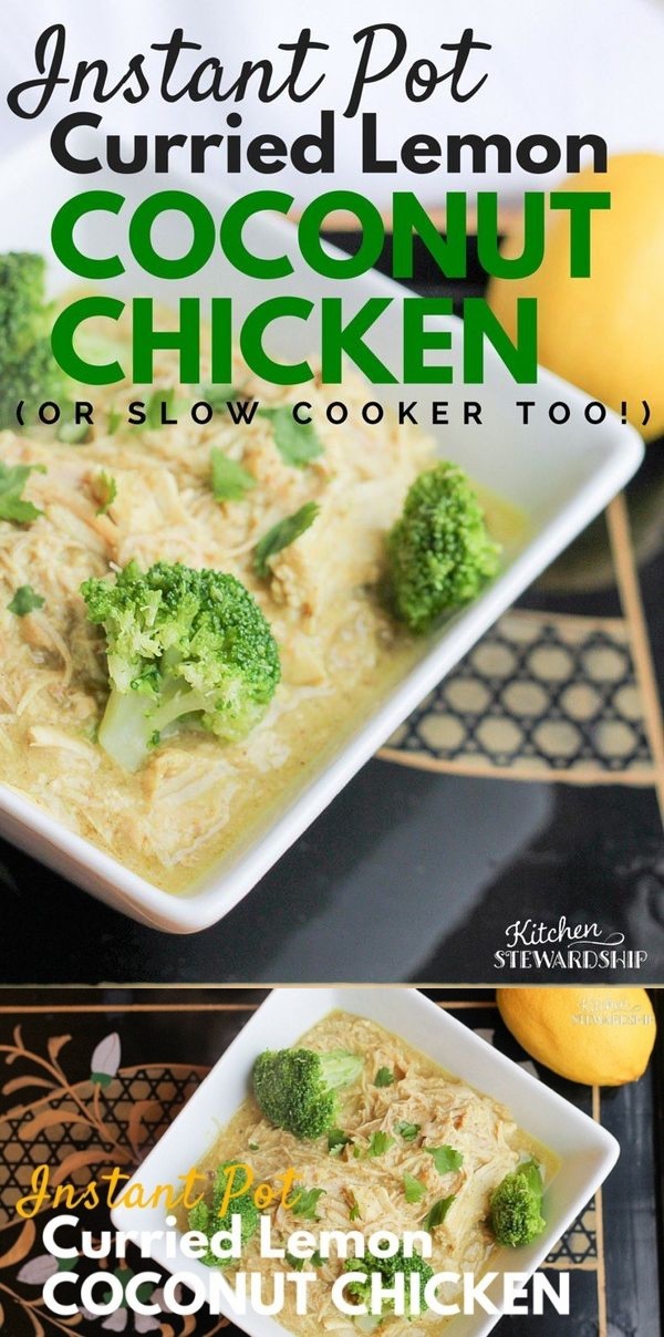 Instant Pot Curried Lemon Coconut Chicken