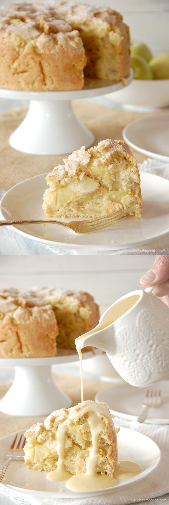 Irish Apple Cake with Custard Sauce