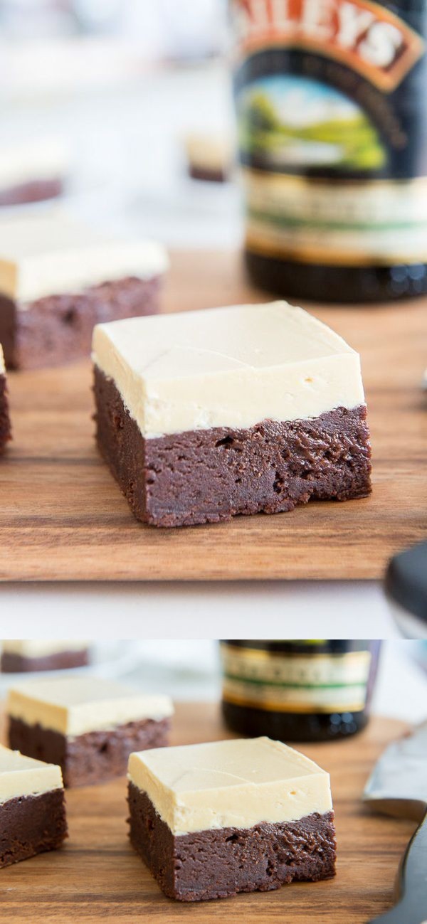 Irish Cream Brownies with Caramelized White Chocolate Buttercream