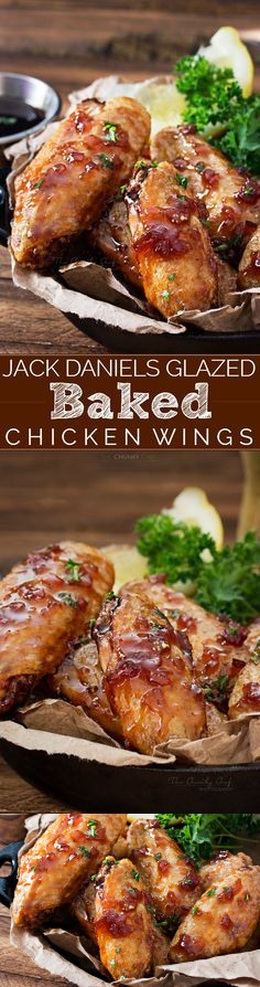 Jack Daniels Glazed Baked Chicken Wings