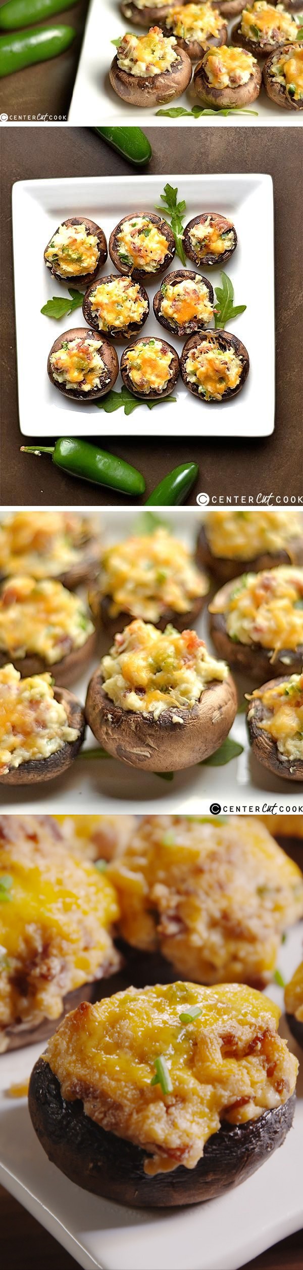 Jalapeño Popper Stuffed Mushrooms