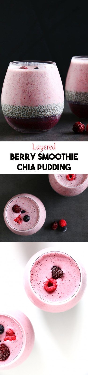 Layered Berry Smoothie Chia Pudding