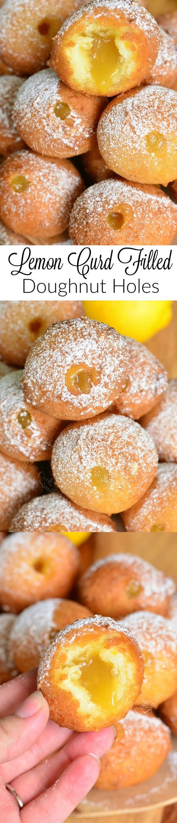 Lemon Curd Filled Doughnut Holes