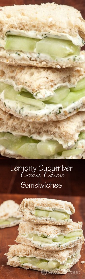 Lemony Cucumber Cream Cheese Sandwiches