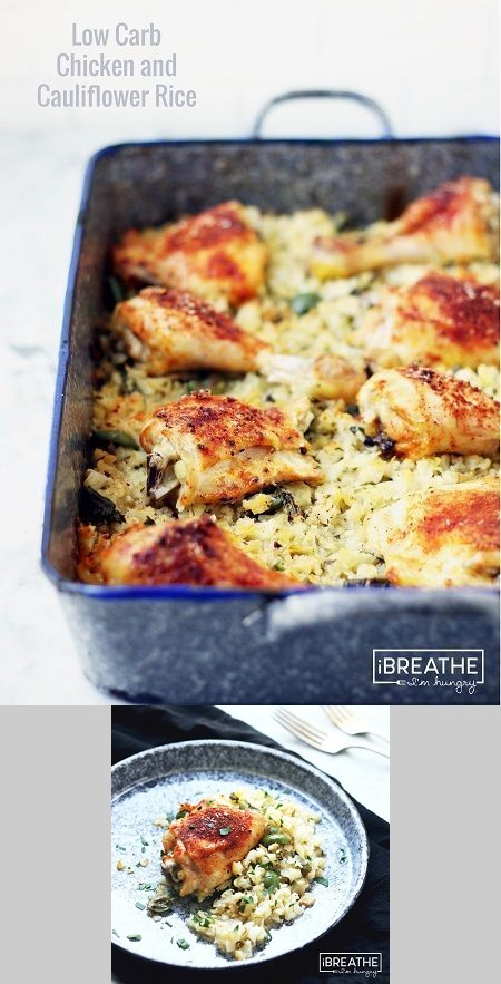 Low Carb Baked Chicken and Cauliflower Rice