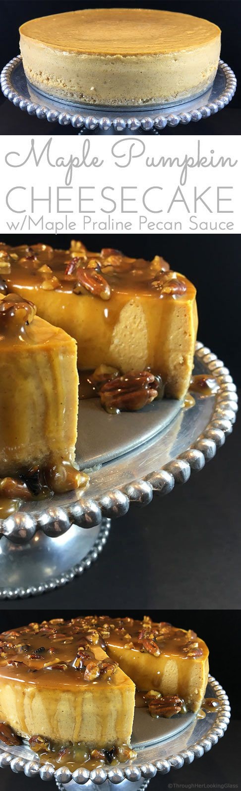 Maple Pumpkin Cheesecake w/Maple Pecan Praline Glaze