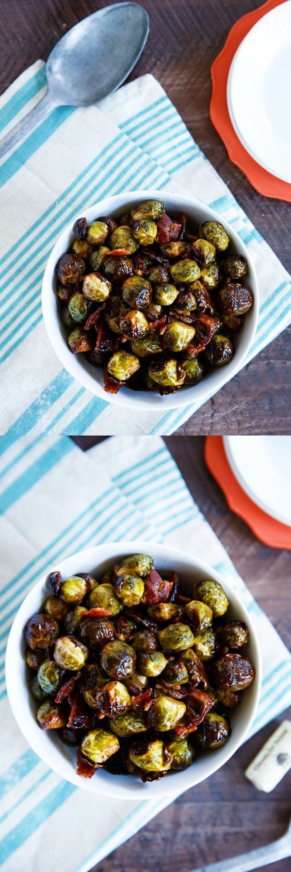 Maple Roasted Brussels Sprouts with Bacon