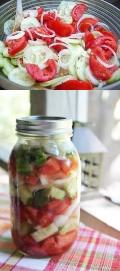 Marinated Cucumbers Onions and Tomatoes