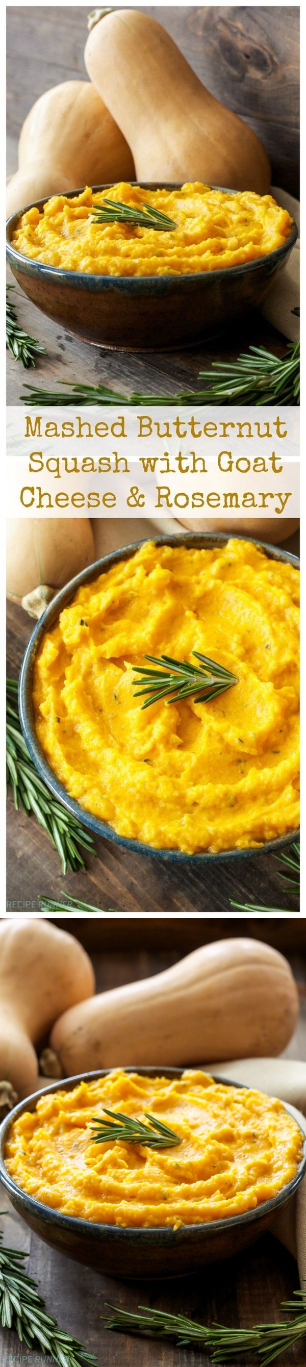 Mashed Butternut Squash with Goat Cheese and Rosemary