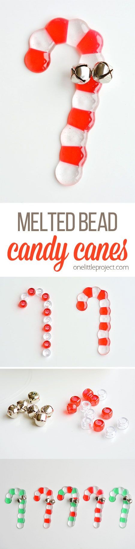 Melted Bead Candy Canes | Candy Cane Bead Ornaments