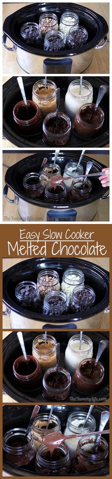 Melted Chocolate for Dipping and Drizzling (Slow Cooker Method