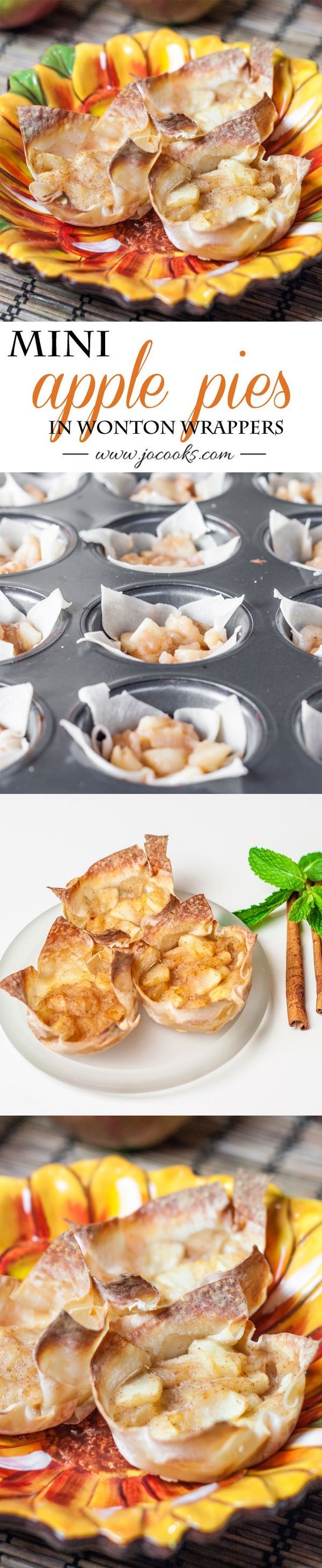 Mini Apple Pies in Wonton Wrappers