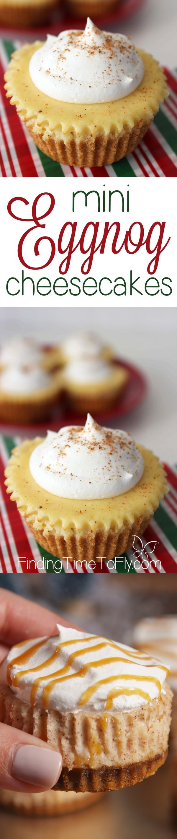 Mini Eggnog Cheesecakes