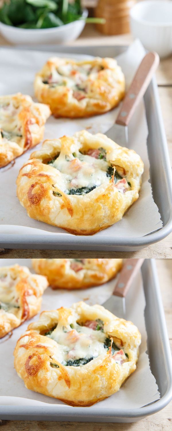 Mini Ham Cheese and Spinach Breakfast Pies