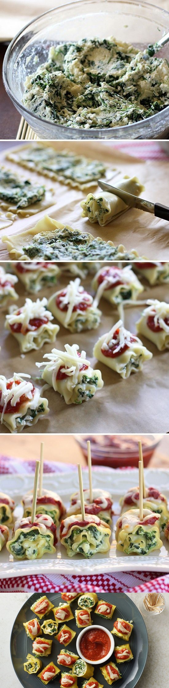 Mini Spinach Lasagna Roll-Ups