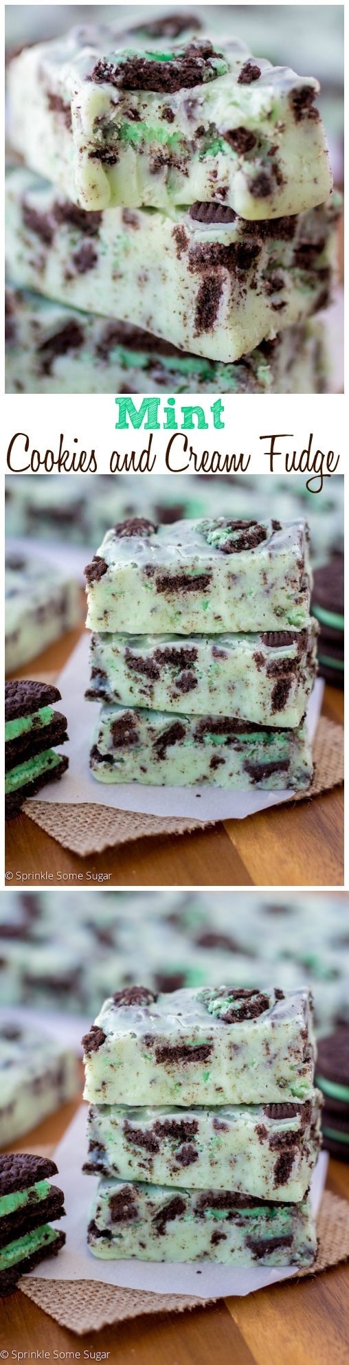 Mint Cookies and Cream Fudge