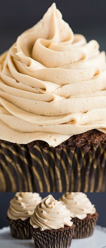 Mocha Cupcakes with Espresso Buttercream Frosting