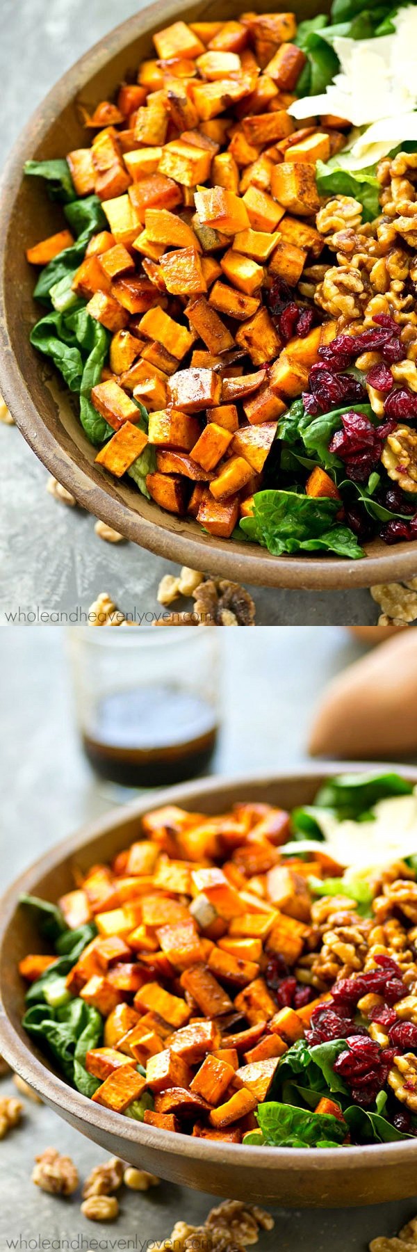 Moroccan Sweet Potato Salad with Candied Walnuts + Maple Dressing