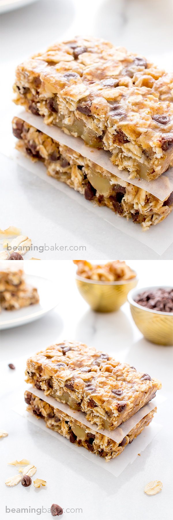 No Bake Chewy Chocolate Chip Granola Bars (Vegan, Gluten Free