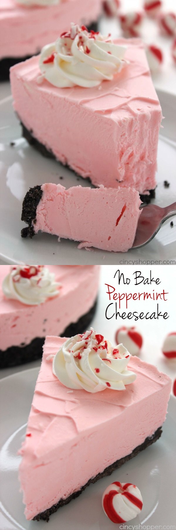 No Bake Peppermint Cheesecake