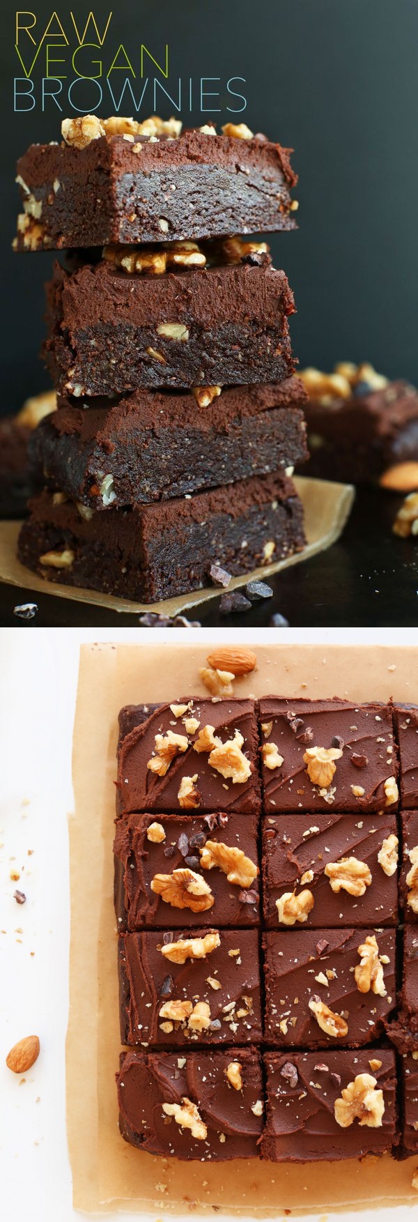 No Bake Vegan Brownies with Chocolate Ganache