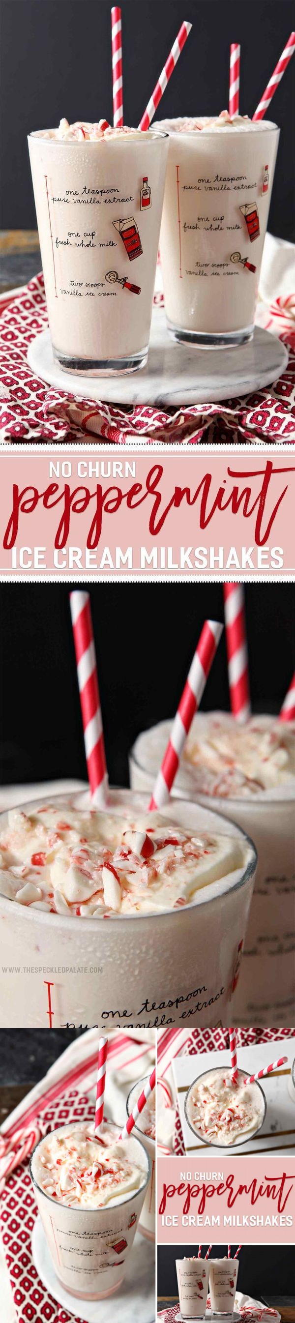 No Churn Peppermint Ice Cream Milkshake