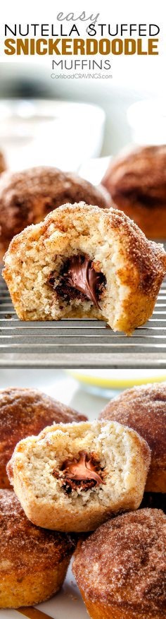 Nutella Stuffed Snickerdoodle Muffins