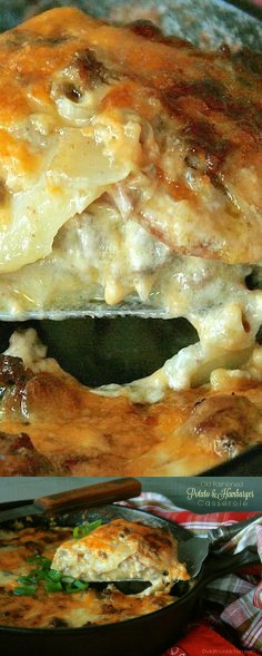 Old-Fashioned Cheesy Scalloped Potato & Hamburger Casserole ~ The Secret Recipe Club