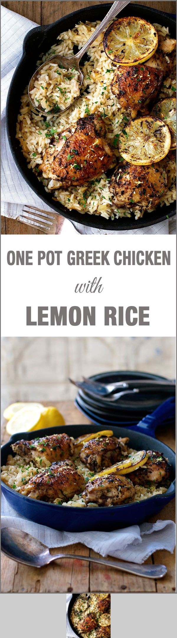 One Pot Greek Chicken & Lemon Rice