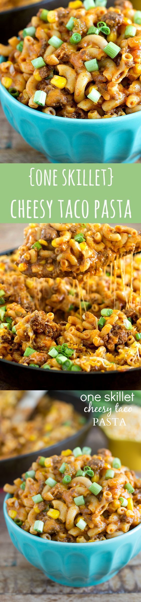 One Skillet Cheesy Taco Pasta