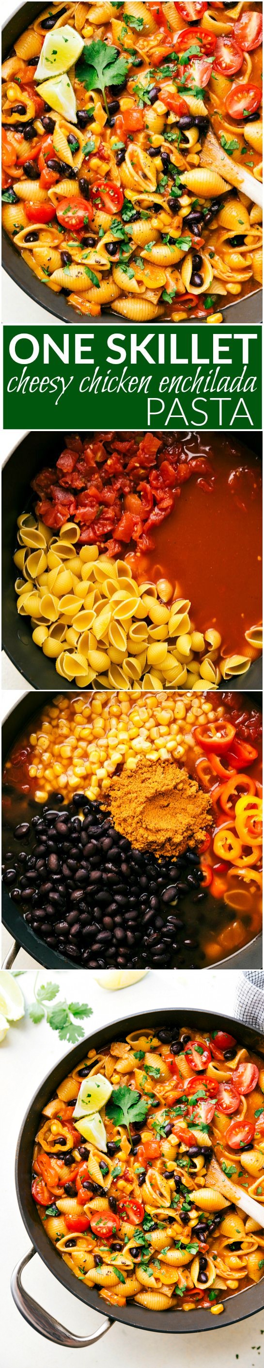 (One Skillet Chicken Enchilada Pasta