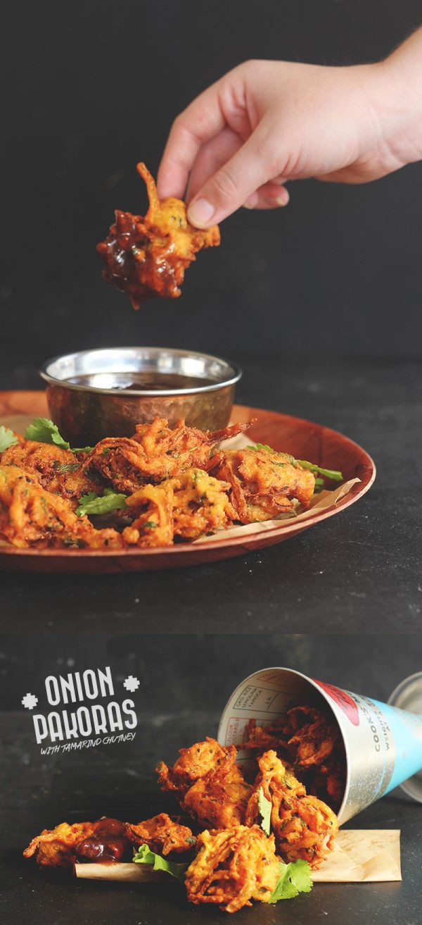 Onion Pakoras with Tamarind Chutney