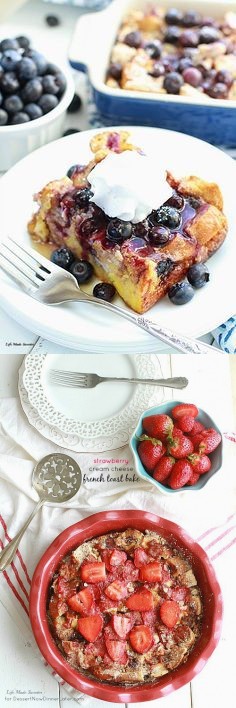 Overnight Strawberry Cream Cheese French Toast Bake