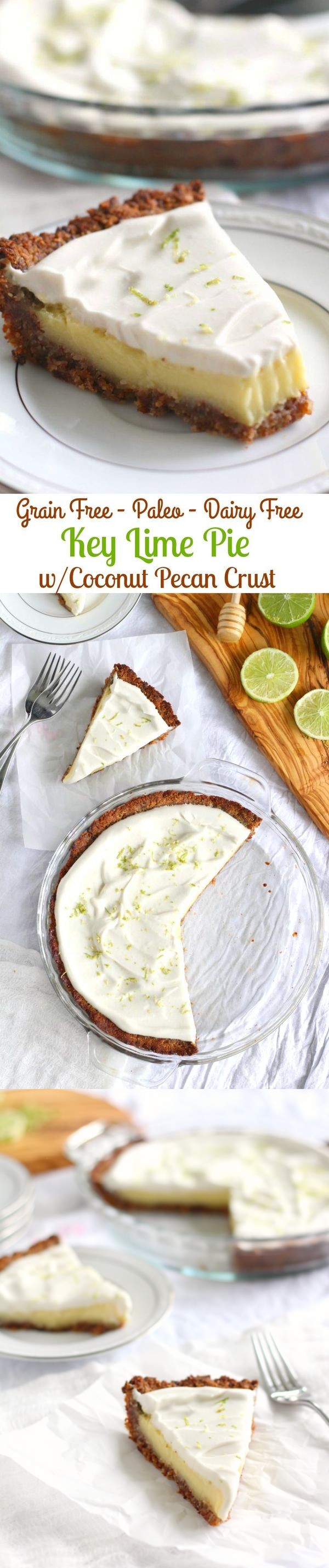 Paleo Key Lime Pie with Coconut Pecan Crust