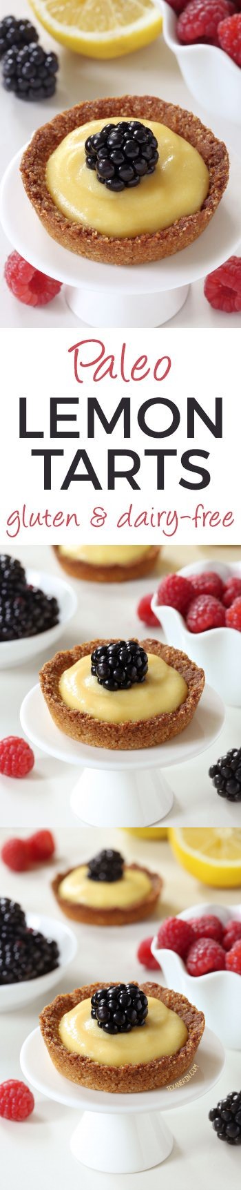 Paleo Mini Lemon Tarts (grain-free, gluten-free, dairy-free