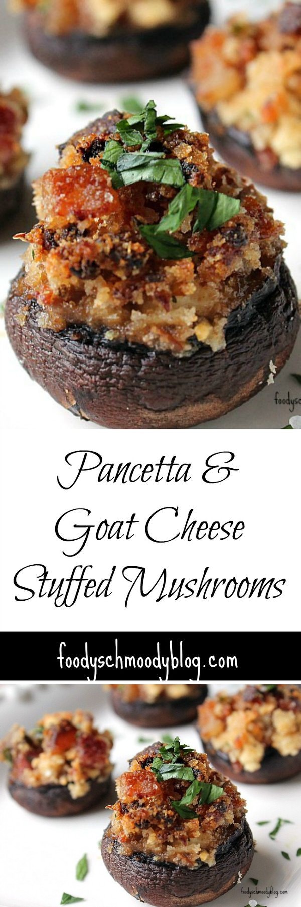 Pancetta and Goat Cheese Stuffed Mushrooms