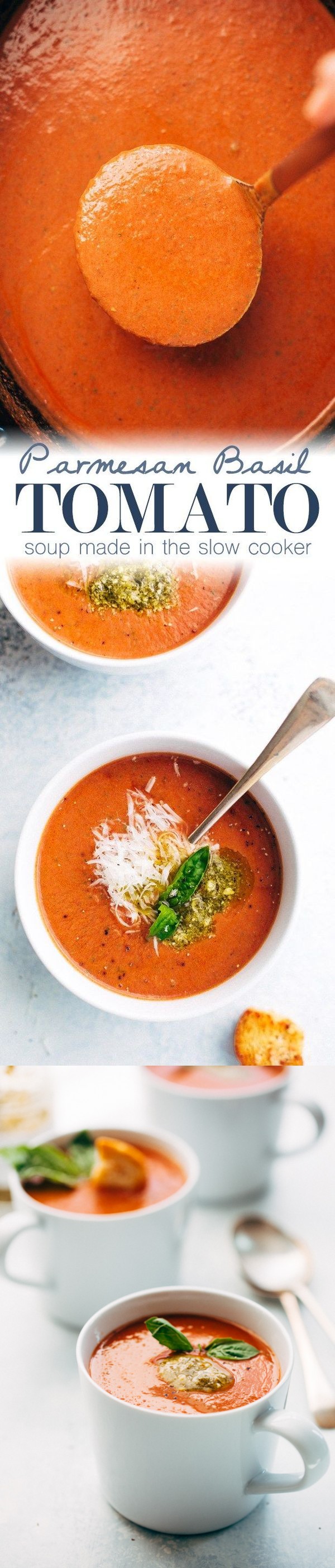 Parmesan Basil Tomato Soup (Slow Cooker