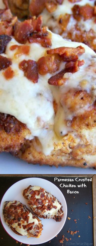 Parmesan Crusted Chicken with Bacon