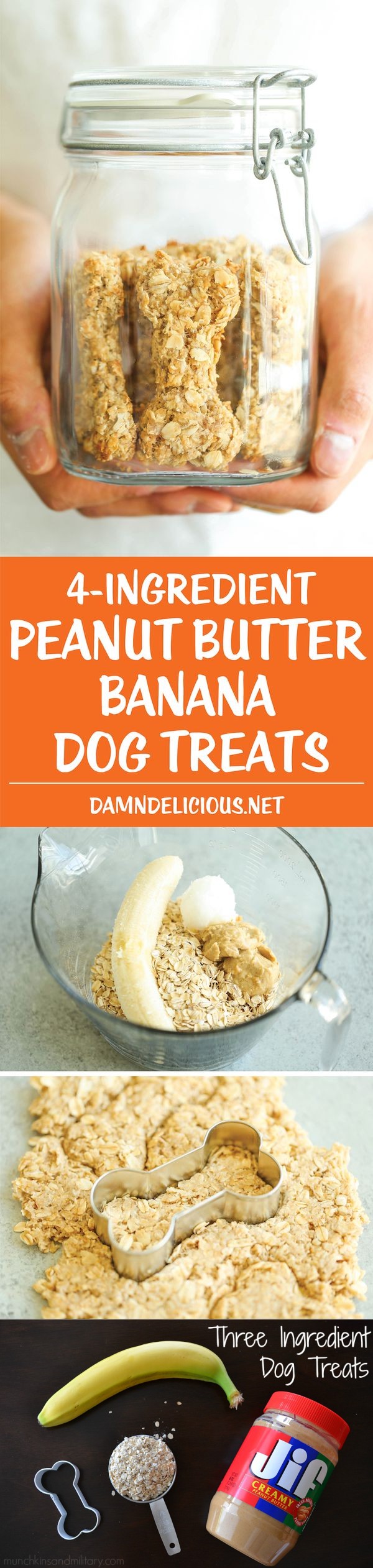 Peanut Butter Banana Dog Treats